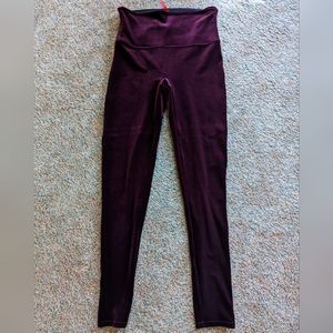 Spanx Rich Burgundy Velvet Leggings Size Large